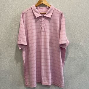 Antigua Montigo Pink with Red Stripes Athletic Golf Polo Size XXL